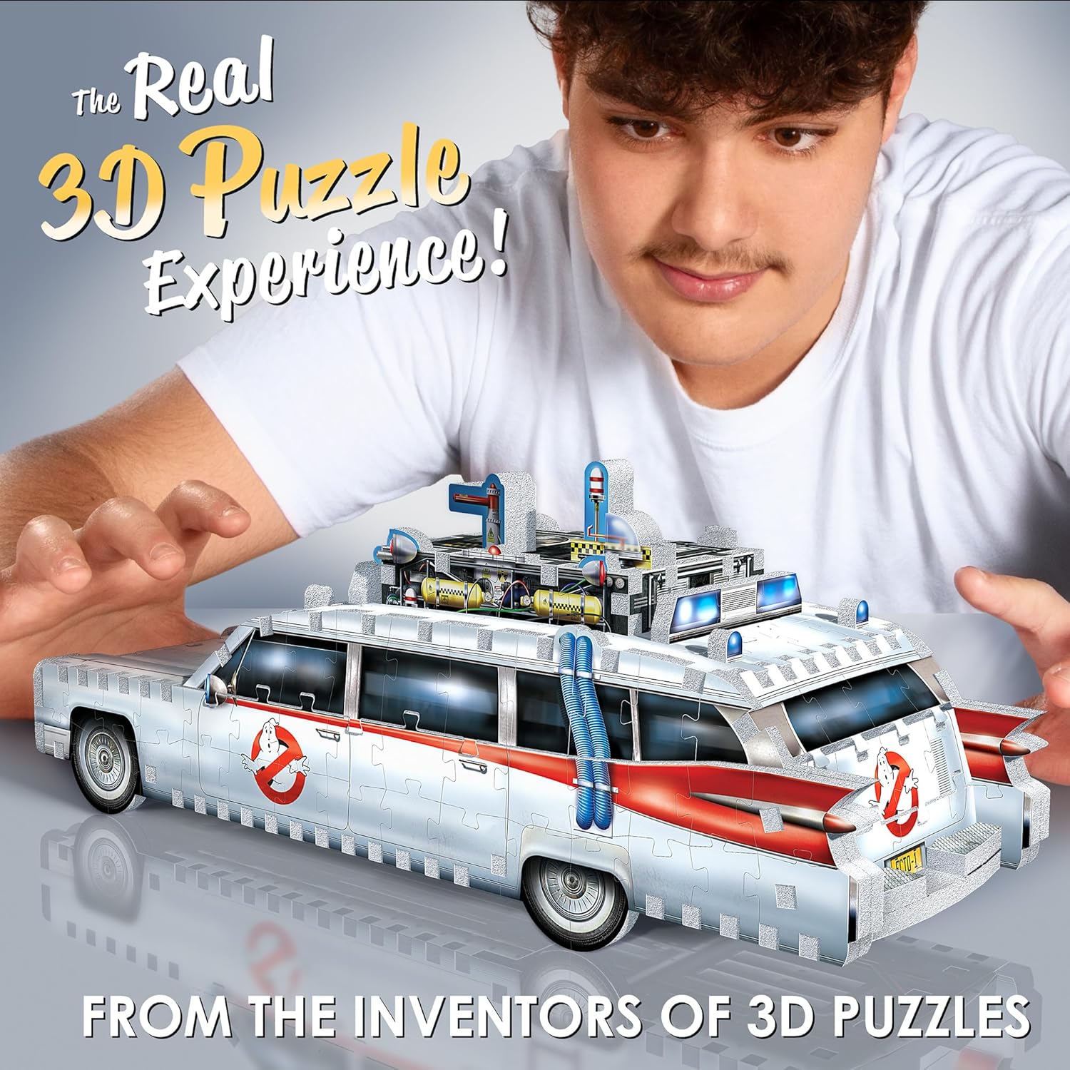 Wrebbit3D Ghostbusters 3D Puzzle Model of Ecto 1 | 280 Jigsaw Puzzle Pieces | Build The Iconic Car Ectomobile and Bust Ghosts All Over New York