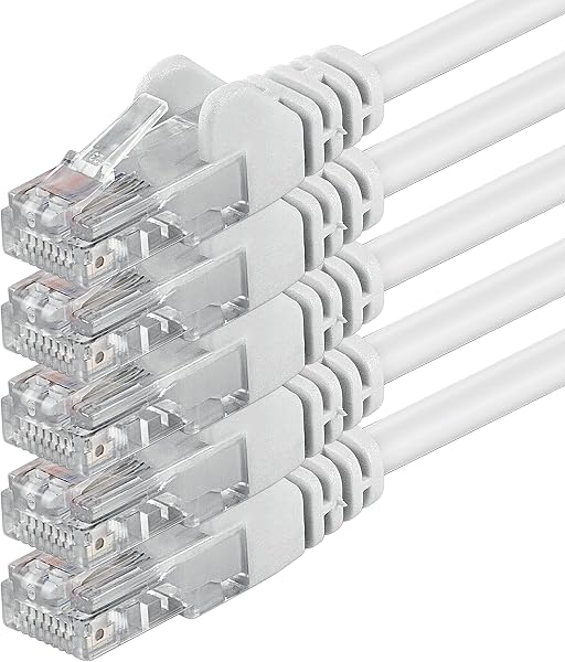 1aTTack.de 1m - weiß - 5 Stück - (PACK) - CAT.6 CAT6 Ethernet-Lan-Netzwerk-Kabel 1000 Mbit/s Patchkabel - 1
