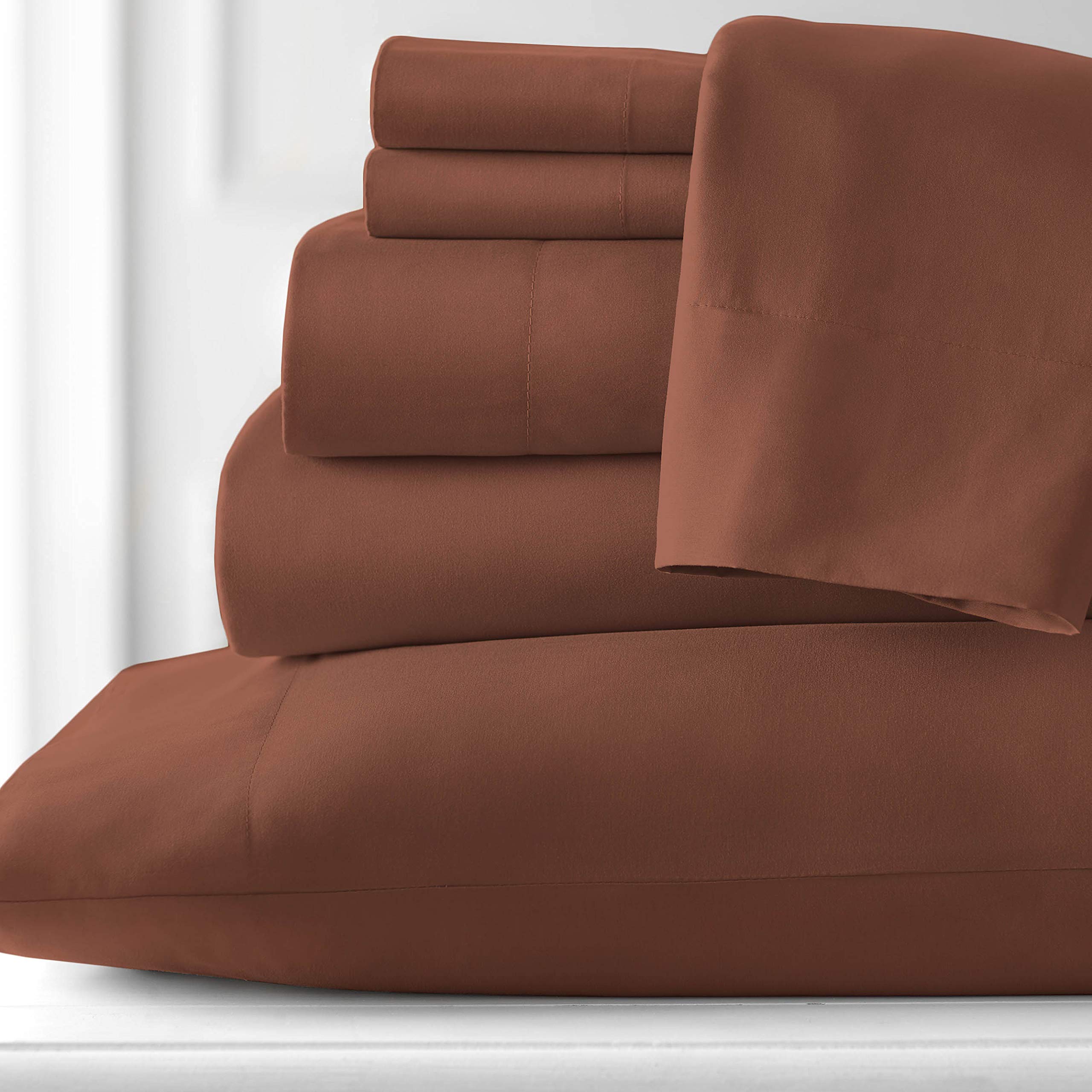 Southshore Fine Living, Inc.Essentials - 4 Piece Brushed Microfiber Sheet Set, Twin Size, Marsala