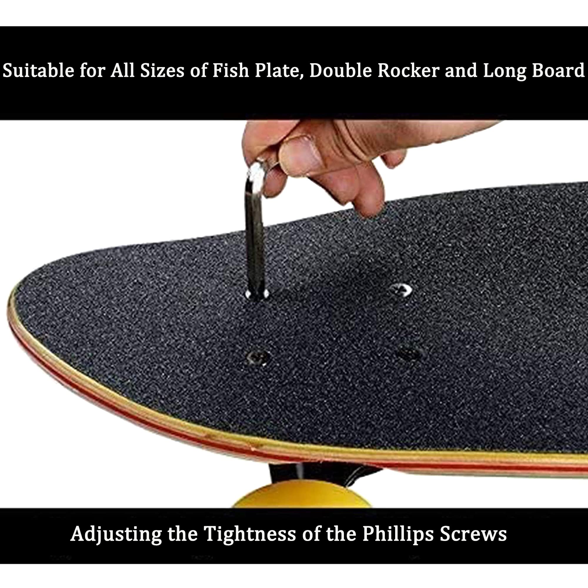 Deecam Outils de Skate, Outils de Skateboard Multifonction en Forme de T, avec Clé Allen avec Tournevis Cruciforme en L, Utilisé pour Le Débogage et la Maintenance du Skateboard