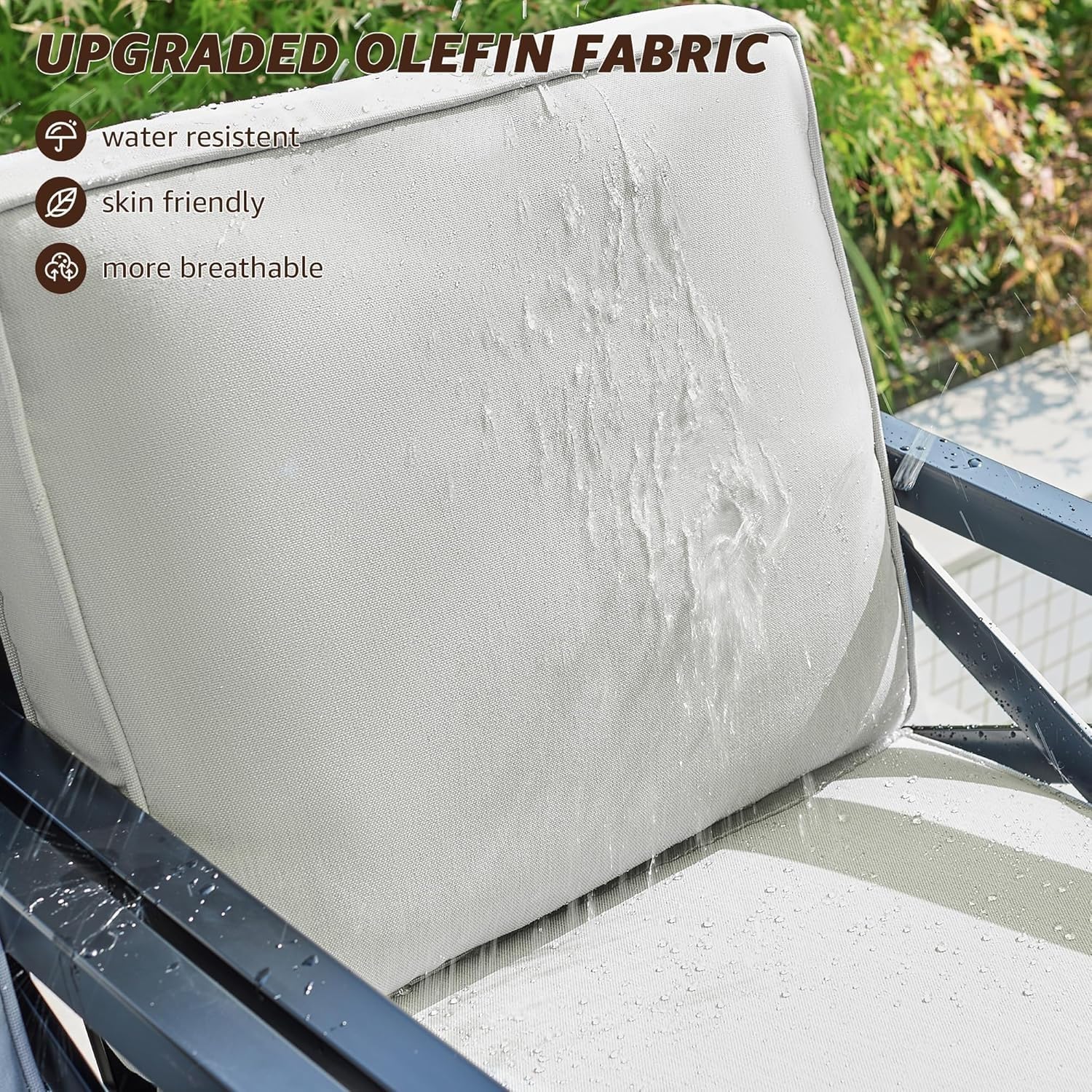 4-Piece Outdoor Patio Furniture Set, Metal Sectional Sofa with Cushions and Coffee Table, Patio Conversation Set for Balcony Garden Outdoor Seating(Blue)