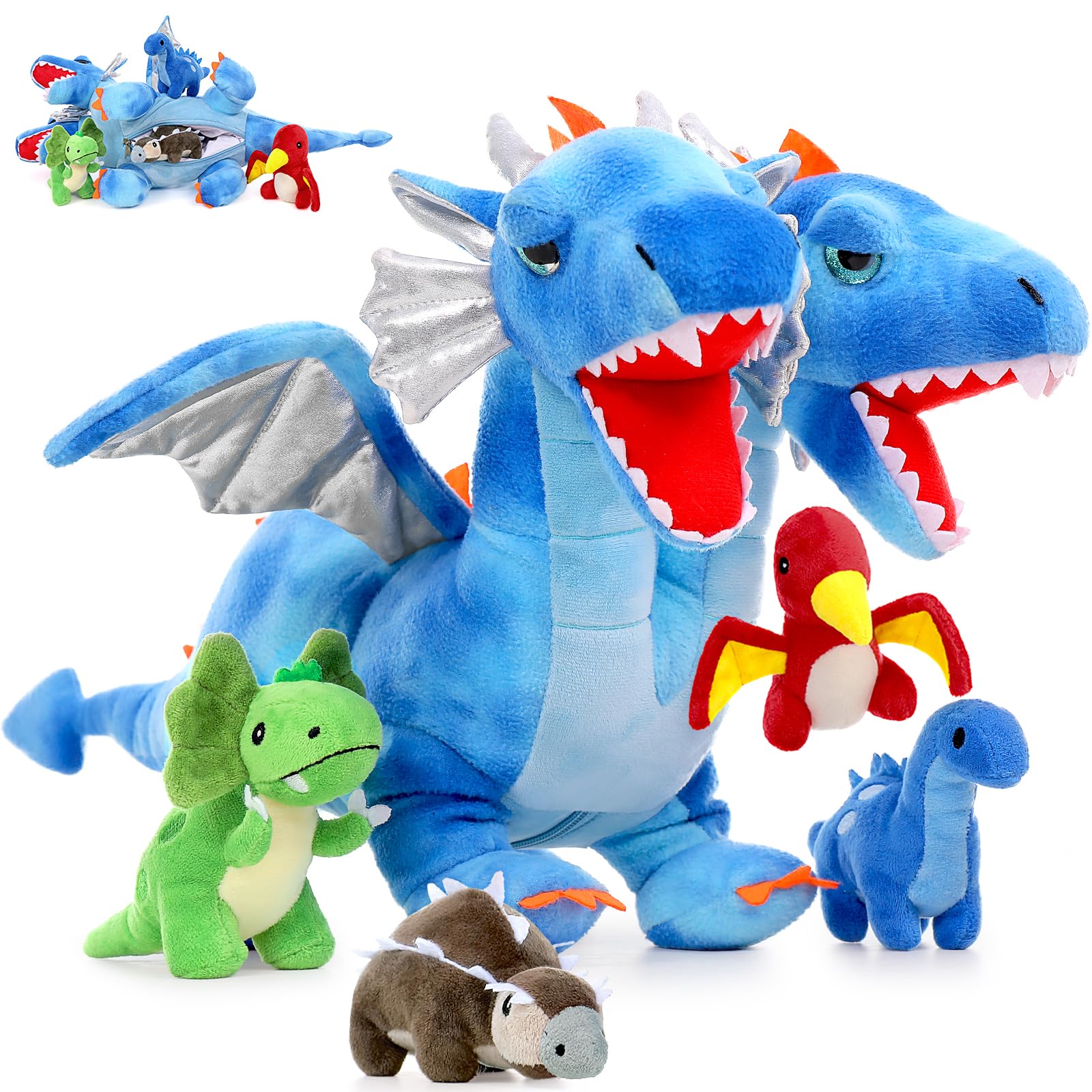 Amazon.co.jp: Tezituor 双頭ドラゴンぬいぐるみ 5個セット 恐竜