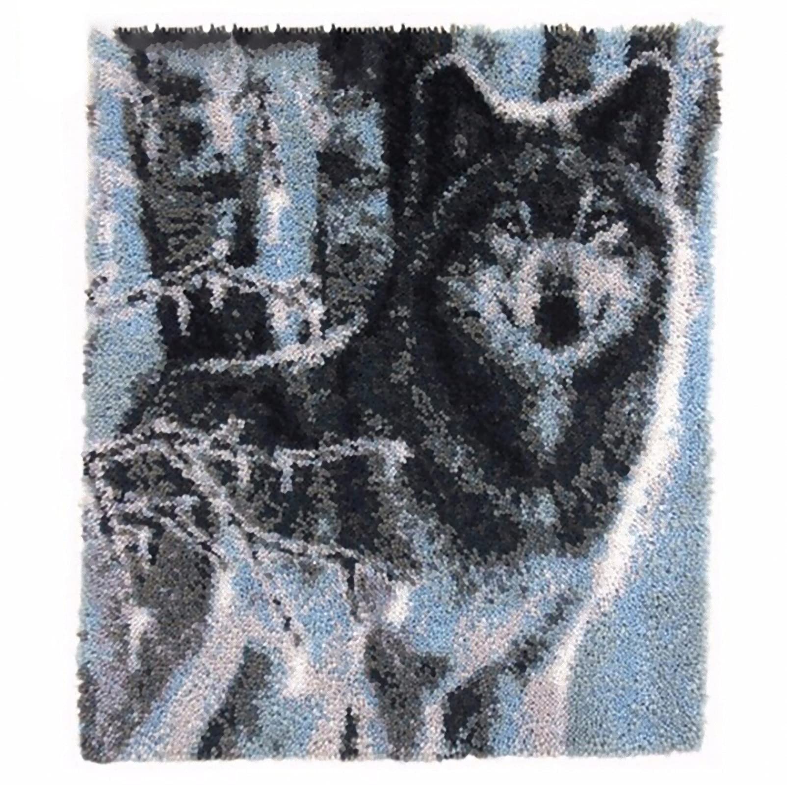 HIYIRUI Large Size Latch Hook Rug Kits for Adults and Children 43.3 x 34.6 Inch DIY Needlework Crocheting Rug Kit with Color Preprinted Pattern