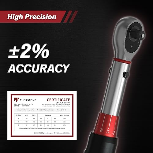 Miniatura 9 de Thorstone Llave dinamométrica de 12, 10-150 FT-LB13.6  203.5 Nm llave dinamométrica de clic, 2% en el sentido de las agujas del reloj de alta