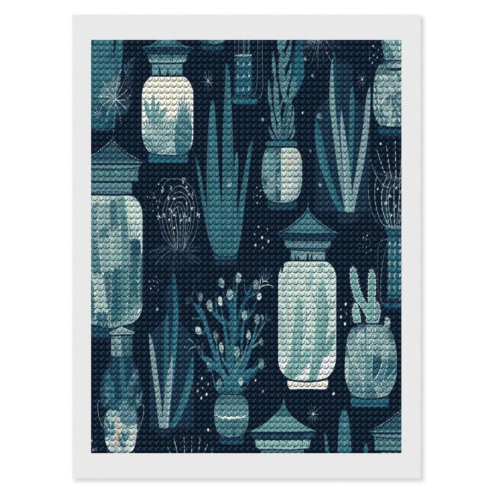 FekiLoot Succulent Plants and Cactus Diamond Art Kits for Adults Diamond Painting Kits for Beginners DIY Diamond Art Kits Round Full Drill Diamond Dot Gem Painting for Home Wall Decor Gift 12"x16"
