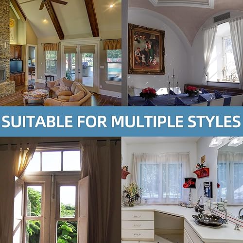 Miniatura 6 de Barras de cortina blancas para ventanas de 30 a 60 pulgadas con soportes, barras decorativas de cortina de ventana de 58 pulgadas de diámetro para