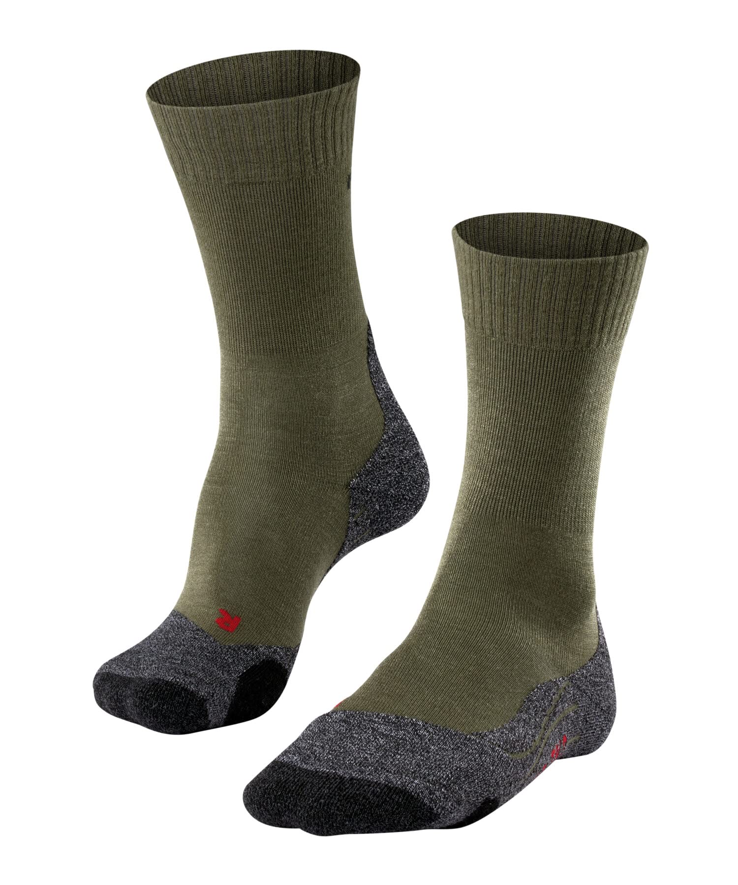 FALKE Men's TK2 Explore M So Wool Thick Anti-Blister 1 Pair Hiking Socks, Green Olive 7830-O, 9.5-10.5