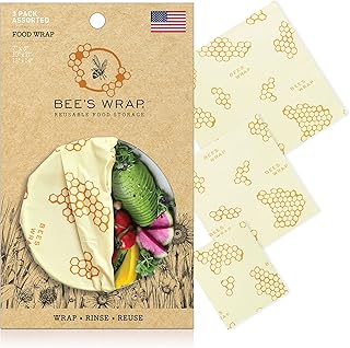 Bee's Wrap Lot de 3 emballages Alimentaires Tailles Assorties Beige