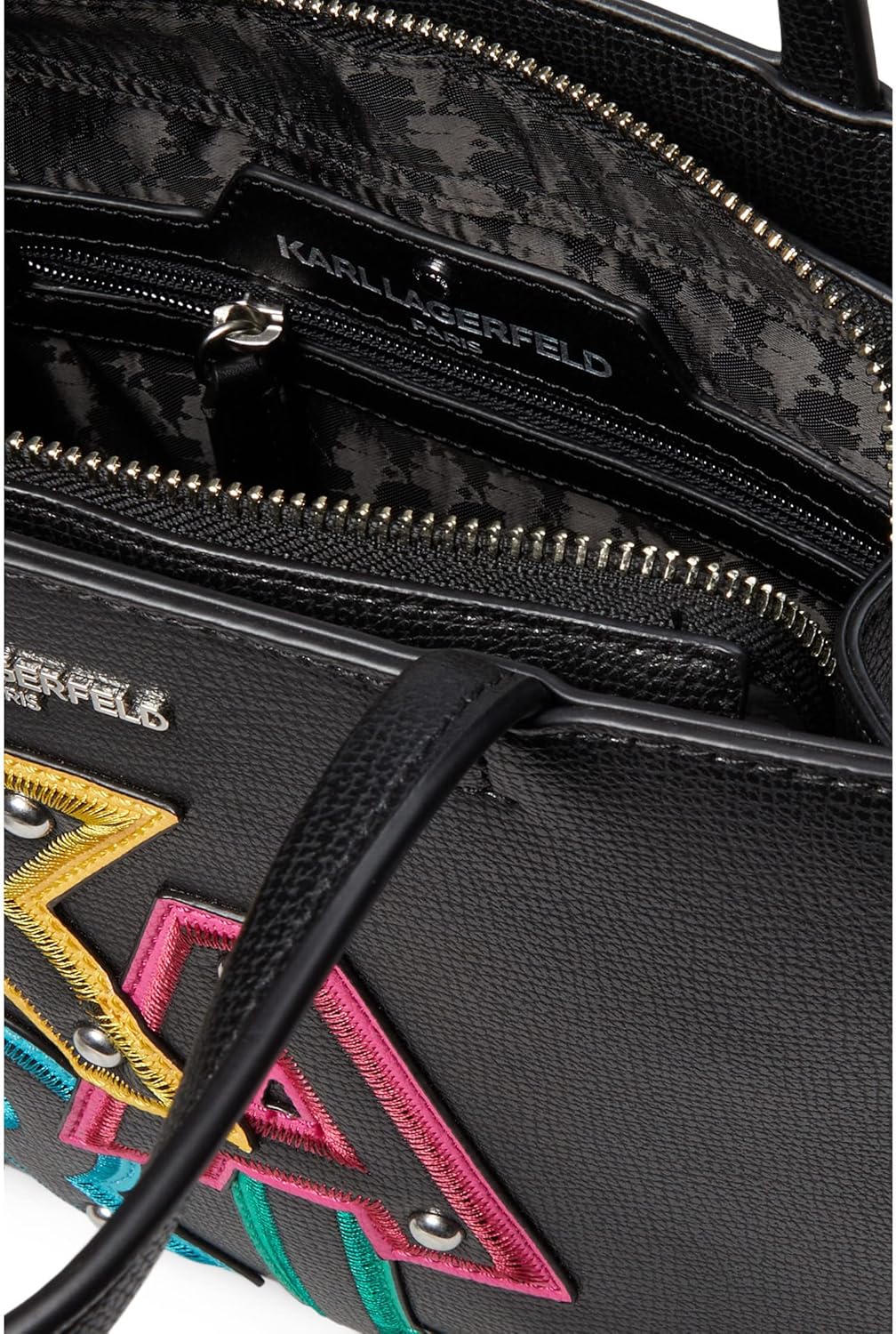 KARL LAGERFELD womens Maybelle Satchel With Logo - Image 3