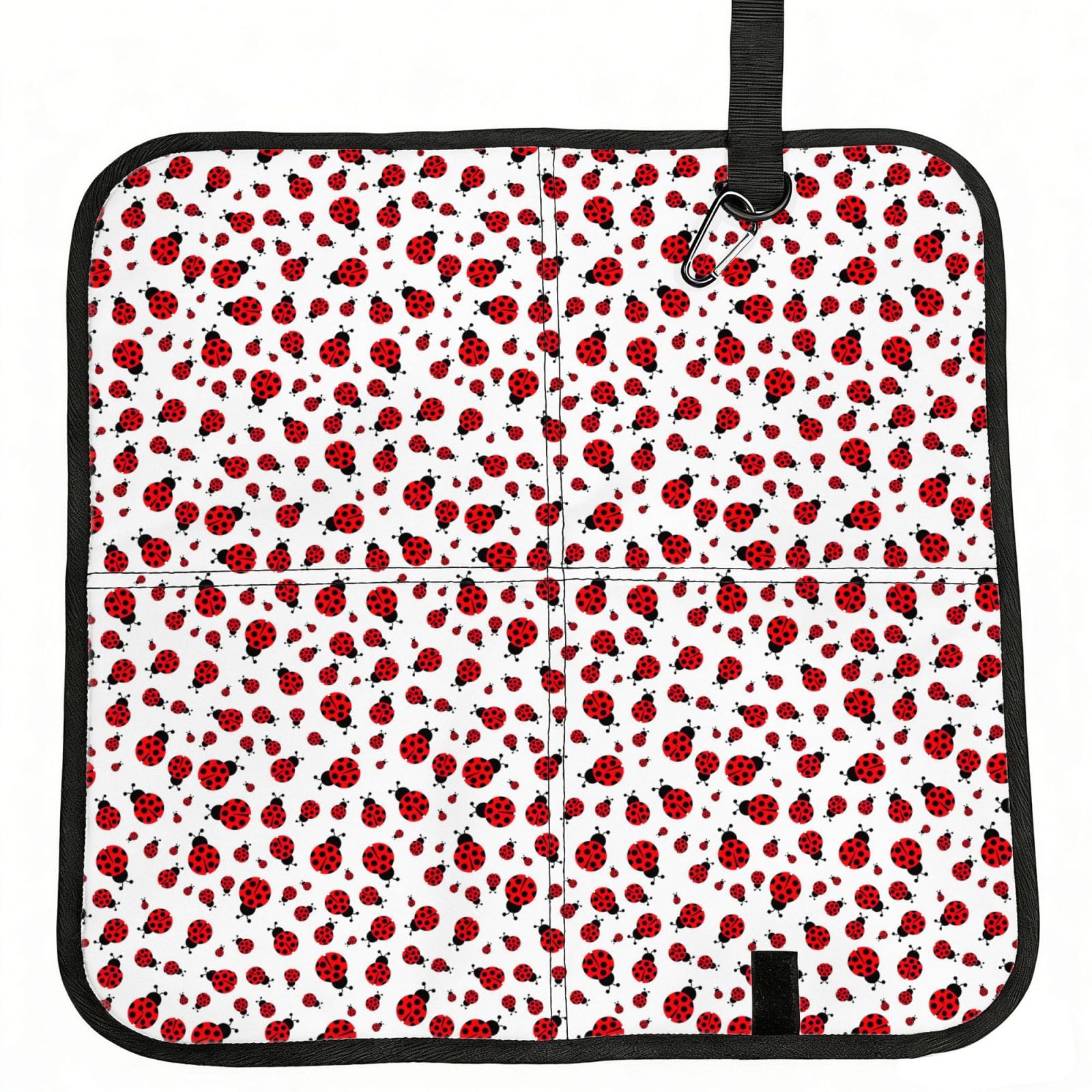 VCzsdff Ladybug Print Portable Seat Cushion Folding Bleacher Pad Compact Picnic Sitting Mat Polyester 40cm
