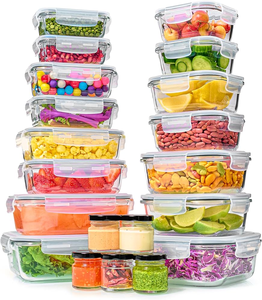 40pc Set Glass Food Storage Containers