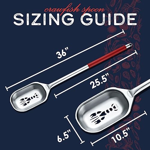 Miniatura 2 de CONCORD Agitador de cuchara de jambalaya de una pieza de cangrejo de cangrejo de río de acero inoxidable. Ideal para mariscos, langostas, cangrejos,