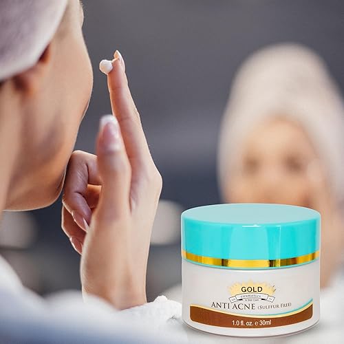 Miniatura 6 de Gold Cosmetics Crema antiacné, cuidado de la piel, sin azufre, prevención de cicatrices, para piel brillante, tarro de 1.0 fl oz (sin azufre, 1.0 fl