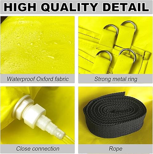 Miniatura 10 de Lona de drenaje de 7 x 7 pies, resistente para techo, desviador de fugas de techo, kit de lona desviadora de fugas de techo amarillo (7 x 7 pies)