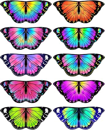 iROLEWIN Toddler Kids Butterfly-Wings for Girls Butterfly-Costume 10 Pack