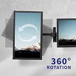 VIVO Premium Dual 21 to 32 inch LCD LED Monitor Wall Mount, Heavy Duty Telescoping Arms, Flush Wall Setup, Fits 2 Screens, Black, MOUNT-TS32B