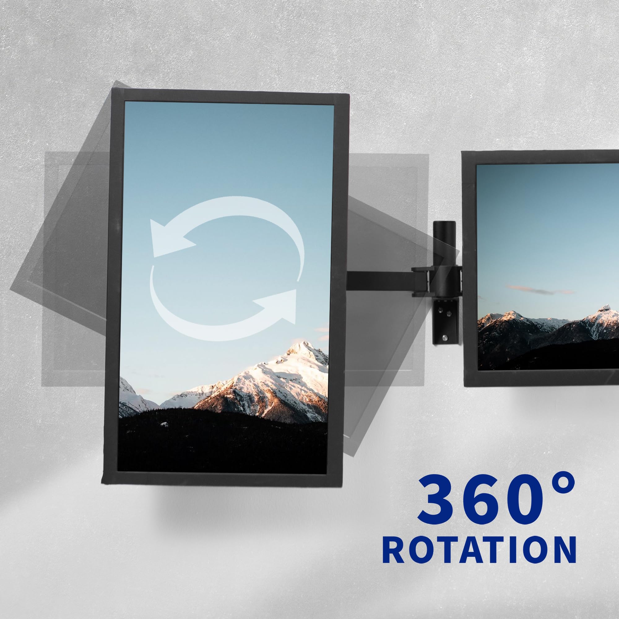 VIVO Wysokiej jakości podwójny uchwyt ścienny do monitora LCD LED 21 do 32 cali, wytrzymałe ramiona teleskopowe, montaż na ścianie, pasuje do 2 ekranów, czarny, MOUNT-TS32B