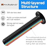 20Pcs M6 Bolt, M6 x 25mm Flat Head Socket Cap Screw Bolts, Allen Socket Drive Black Machine M6 Screws Assortment Kit, 304 Stainless Steel Bolts, M6x1.0 Bolt by Marysino