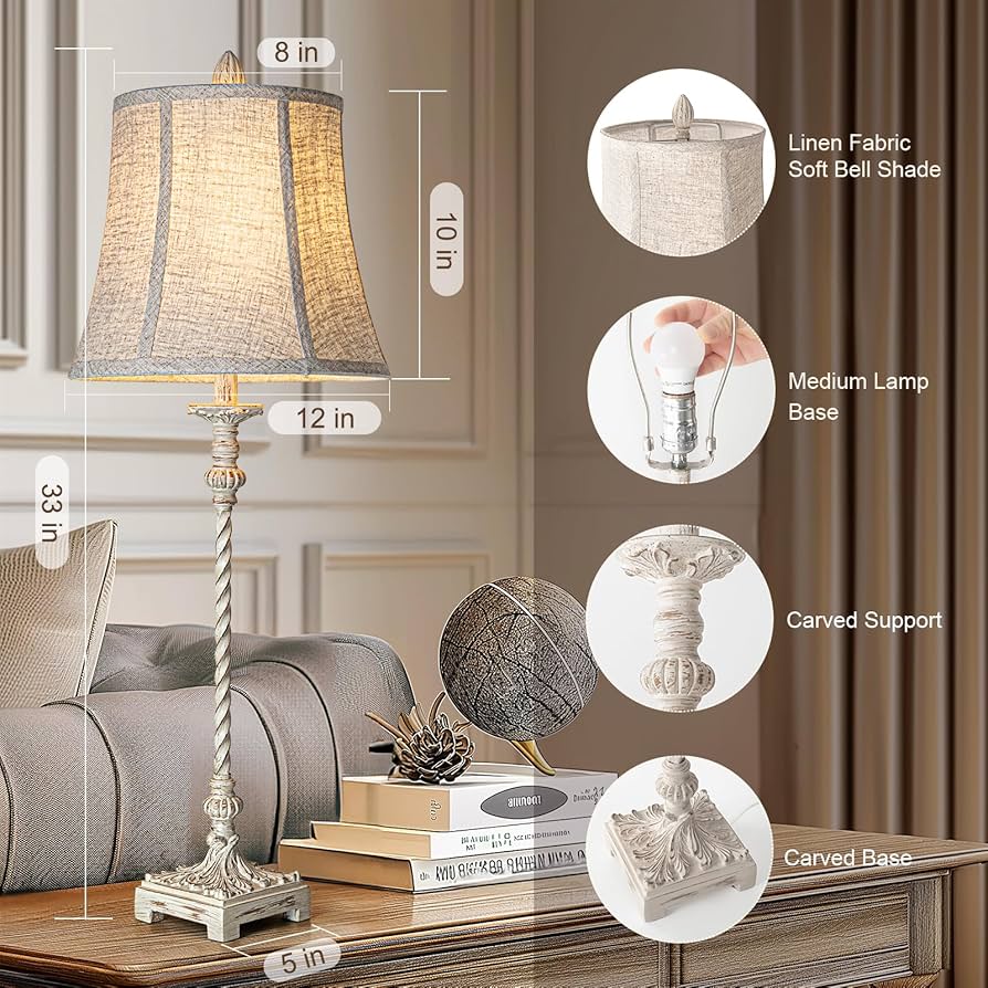 LuxSight European Country Vintage Style Candle Stick Buffet