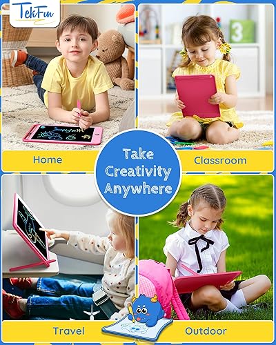 Miniatura 7 de TEKFUN Juguetes para niños y niñas de 2, 3, 4 años, tableta de escritura LCD de 10 pulgadas, tableta de dibujo borrable, almohadillas de escritura,