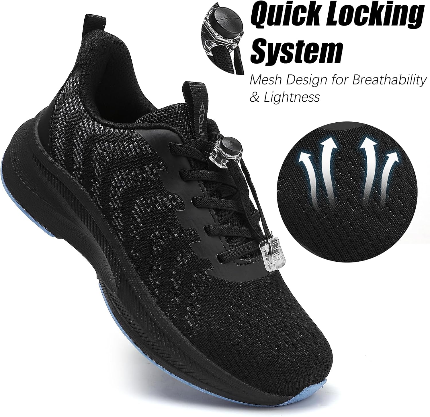 AOE Diabetic Shoes for Men and Women, Wide Slip-on Shoes for Swollen Feet Walking Sneakers for Elderly Foot Pain Relief