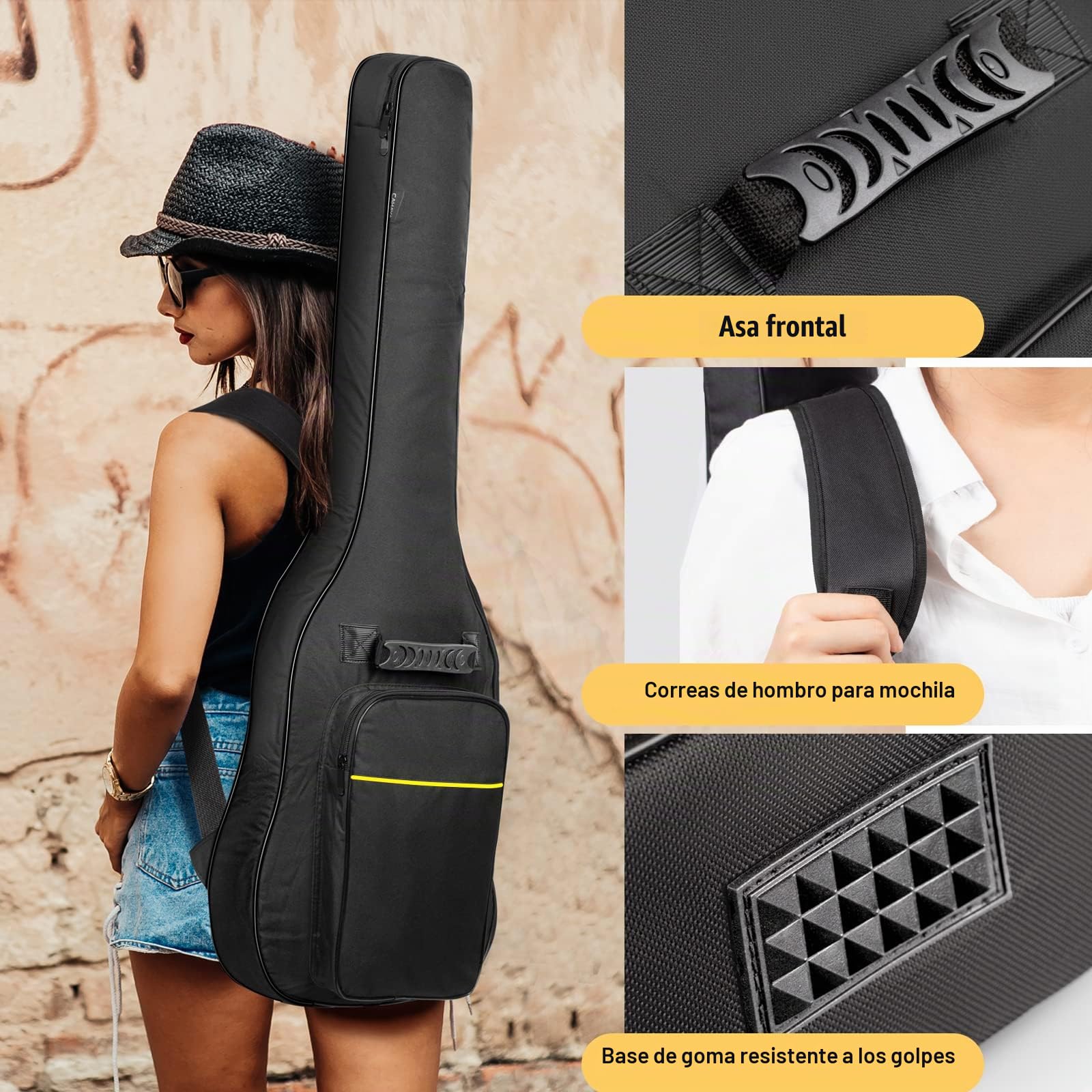 CAHAYA Bolsa Guitarra Electrica Acolchada 9mm Funda para Guitarra Electrica con Un Bolsillo Frontal para Libros de Música