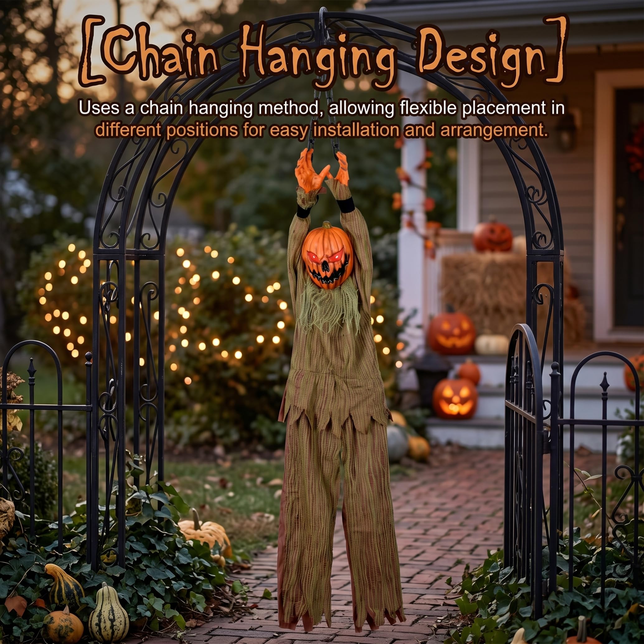 Decorazioni di Halloween attivate dal movimento, suono, luce e vibrazione Fantasma Prop