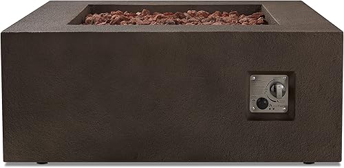 Miniatura 6 de Real Flame Baltic Square Natural Gas Fire Pit Table - includes Lava Rock Filler, Storage Cover - 15" Round Stainless Steel Burner