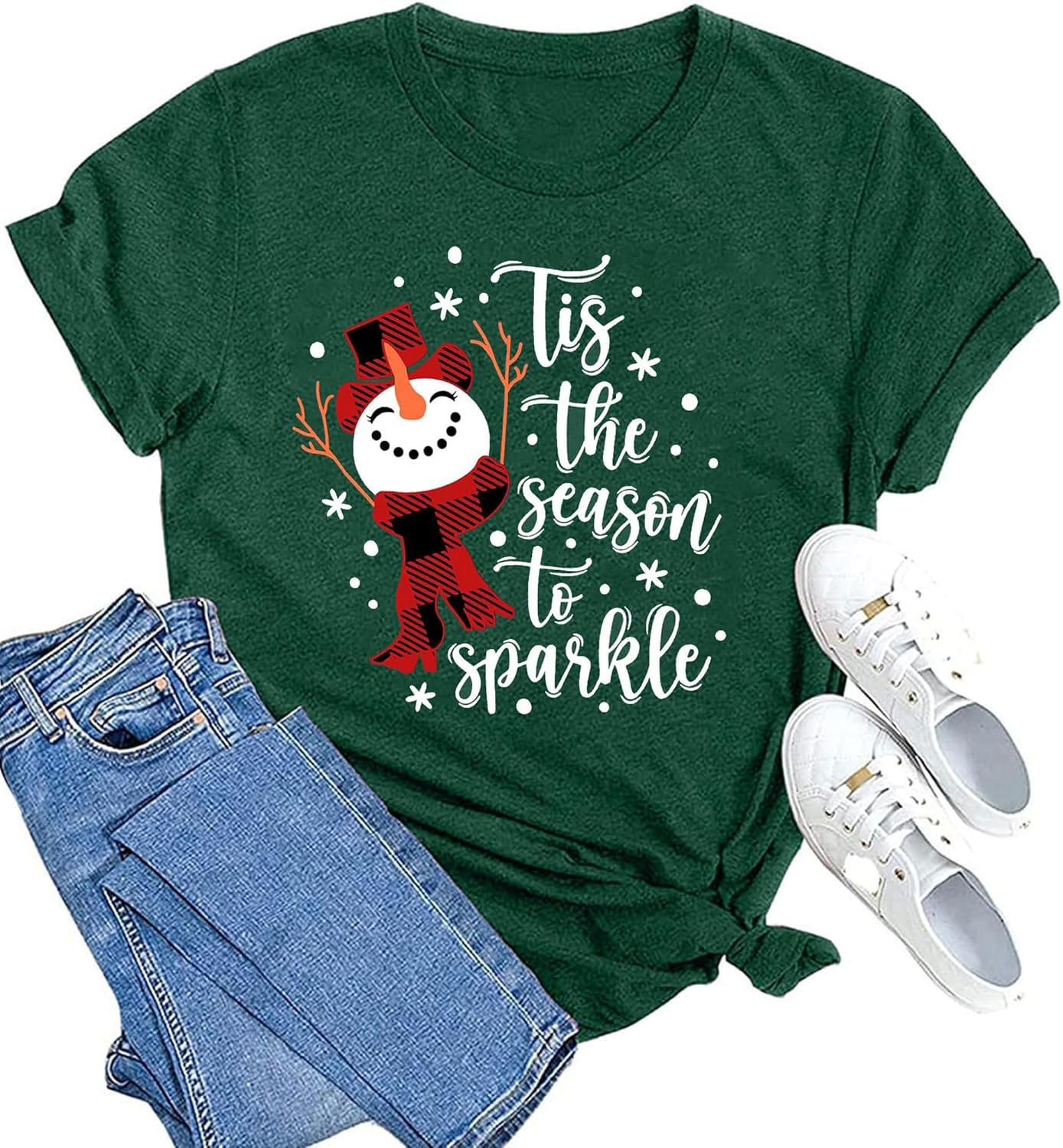 Christmas Shirts for Women Funny Christmas Graphic Tees Tops Xmas Holiday Short Sleeve Blouse Tops