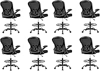 Vista 14 de Silla de oficina Winrise, silla alta ergonómica para escritorio de pie, silla de computadora con soporte lumbar, silla giratoria de malla