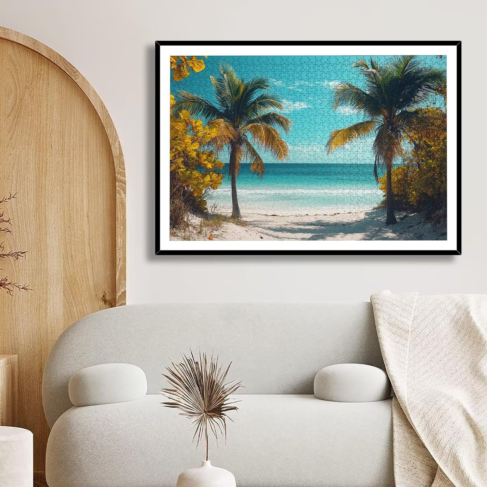 Puzzle 1000 Pezzi Spiaggia, Puzzle Tropicale 1000 Pezzi Arte per Adulti e Bambini, Misura: 75x50 cm, Puzzles Legno per Adulti con Squisita Scatola di Imballaggio, Idea Regalo Donna, Regalo Uomo, -9137