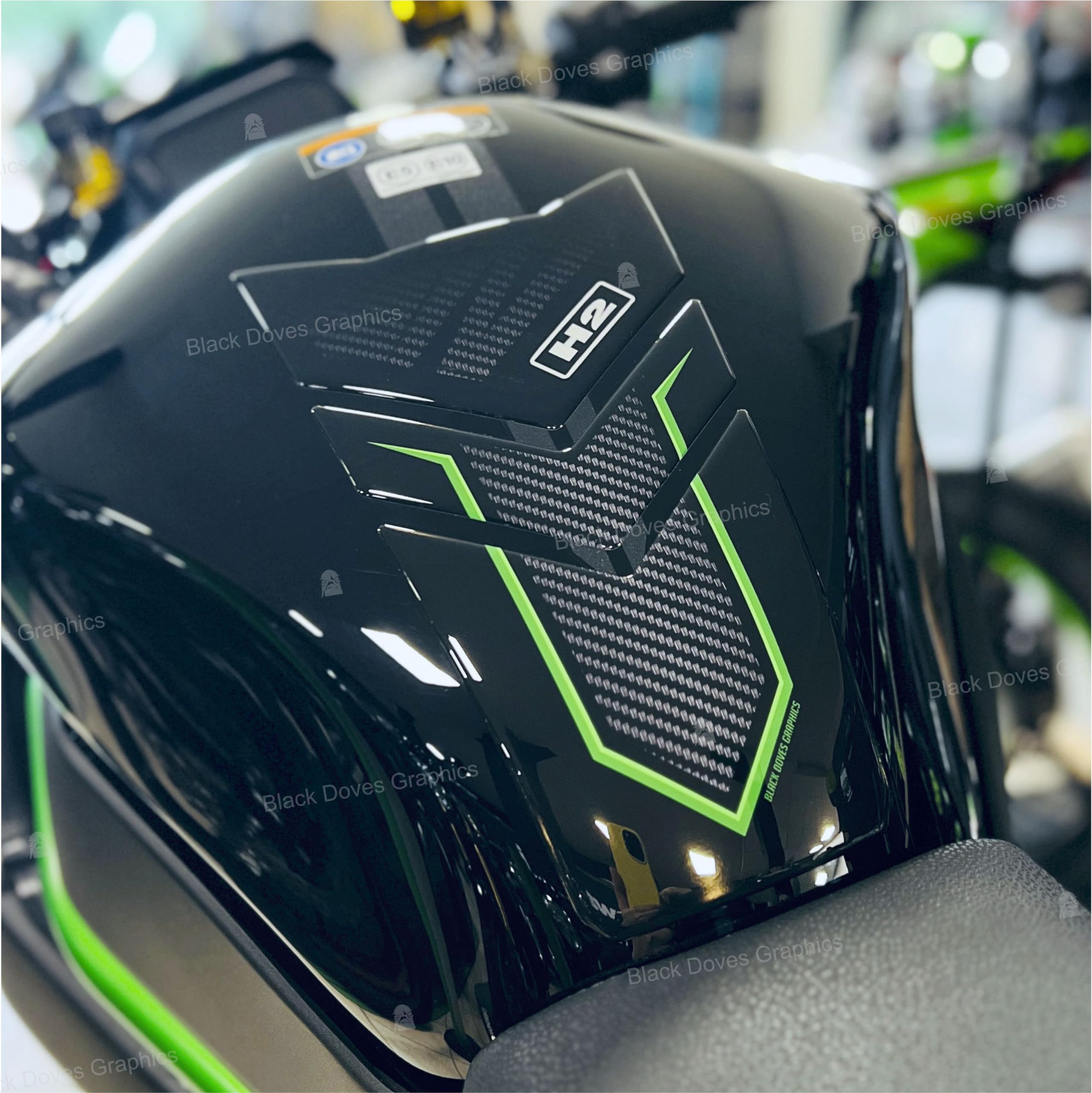Autocollants en résine 3D anti-rayures pour réservoir KAWASAKI Z H2 SE 2021-2024