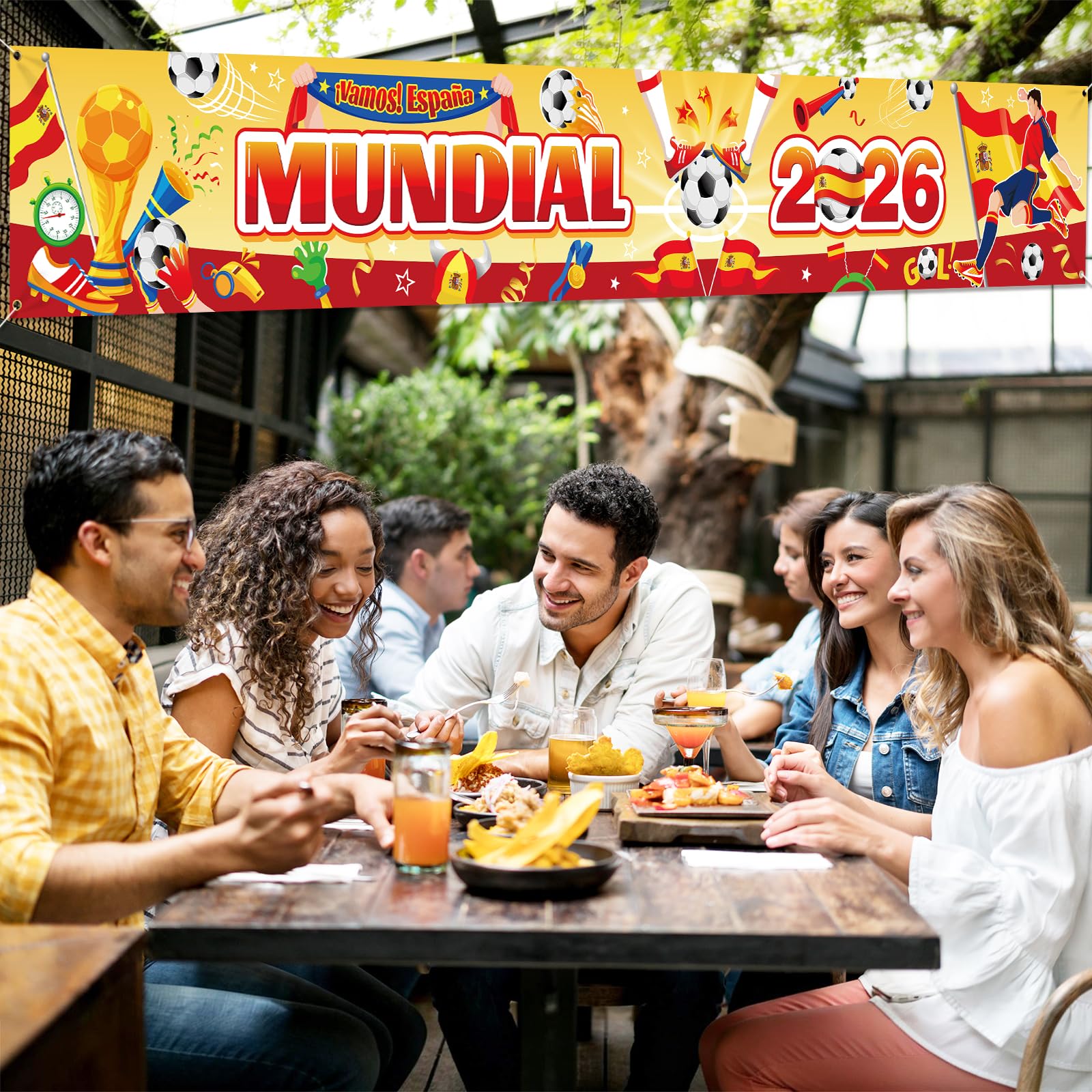 DPKOW Decoración 2026 Mundial Pancarta España Aficionados, Fútbol Copa del Mundo España Animación Accesorios Artículos Mundial 2026 Espana Selección Fútbol, 270 * 40cm — view 7