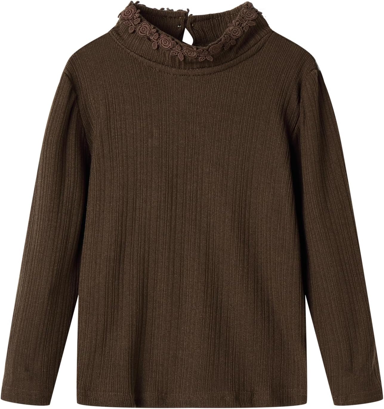 Mud Kingdom Girls Mock Neck T-Shirt Cute Ruffled Undershirt