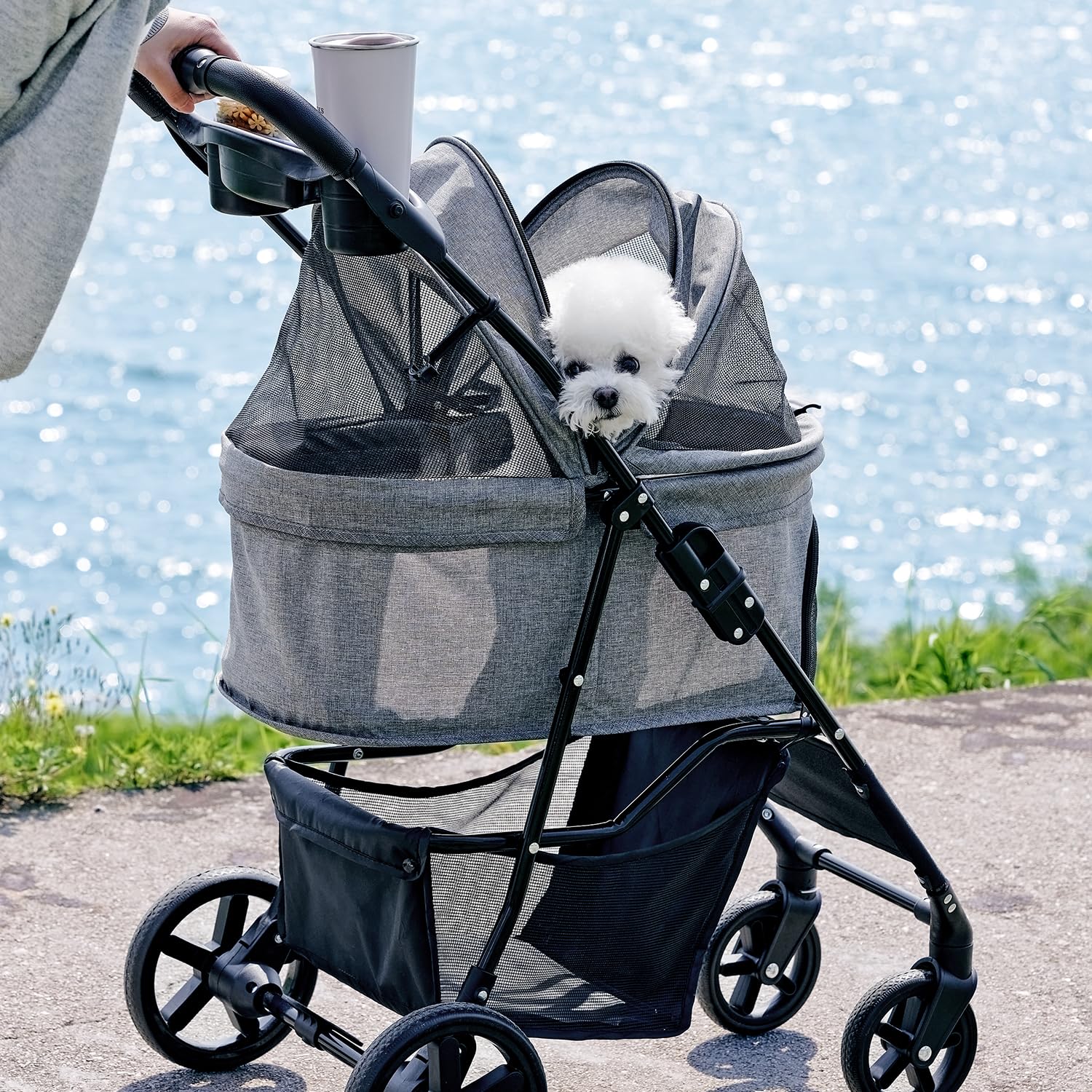 Woolly Pet in style ペットカート グレー Amazon.co.jp: 【Woolly Pet in style】 ペットカート プチイージー