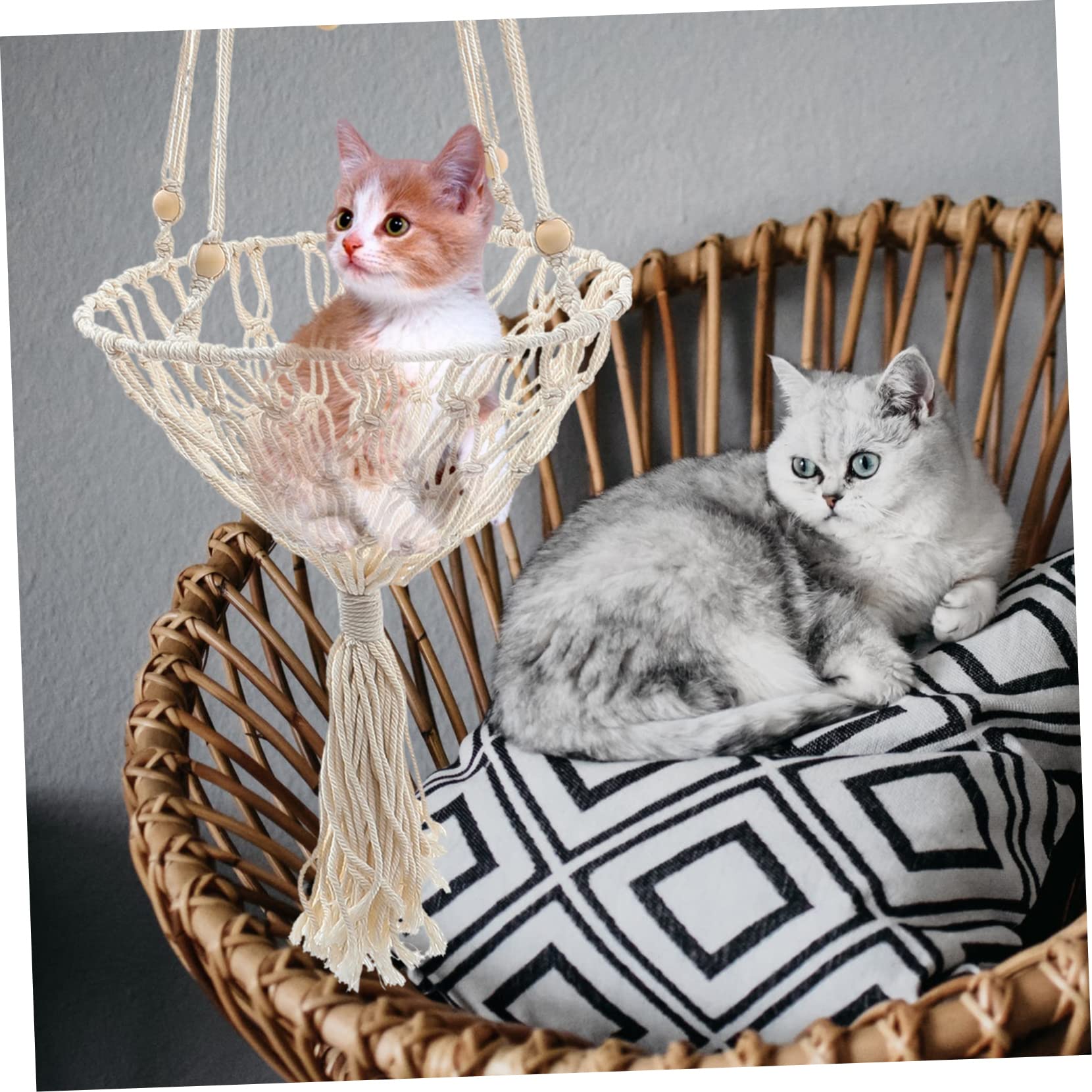 PRETYZOOM 3St Haustier Hängematte Guck-Guck Katzenspielzeug Katze heizkörperbett Zwinger katzenhängebett katzenhängematte Nest Geschmeidiges Katzennest handgewebtes Katzennest Eisen Khaki