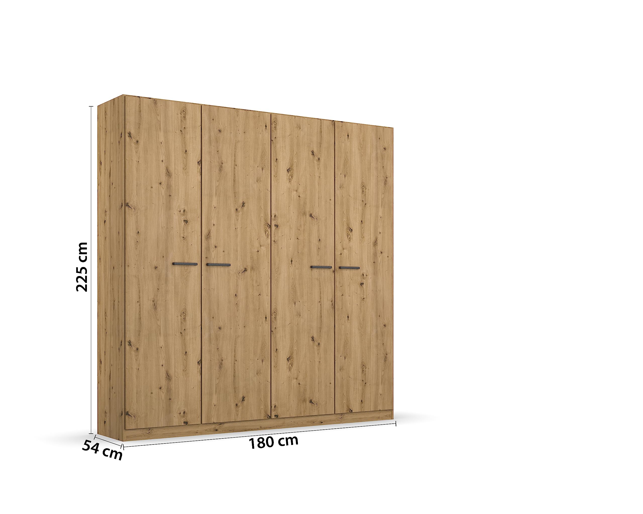 Rauch Möbel Chambre à Coucher Florence, chêne Artisan, composée de lit avec Surface de Couchage de 160 x 200 cm, avec 2 Tables de Chevet et Armoire à Portes battantes (l x H x P) : 181 x 210 x 54 cm