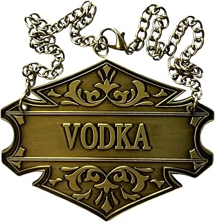 1PC Liquor Decanter Tag with Adjustable Chain-2.6 x 2 Inches – Elegant Bottle Vodka Label for Home Bars & Parties