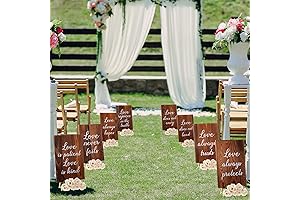 Rustic Wedding Aisle Signs Adorned with Love's Timeless Message
