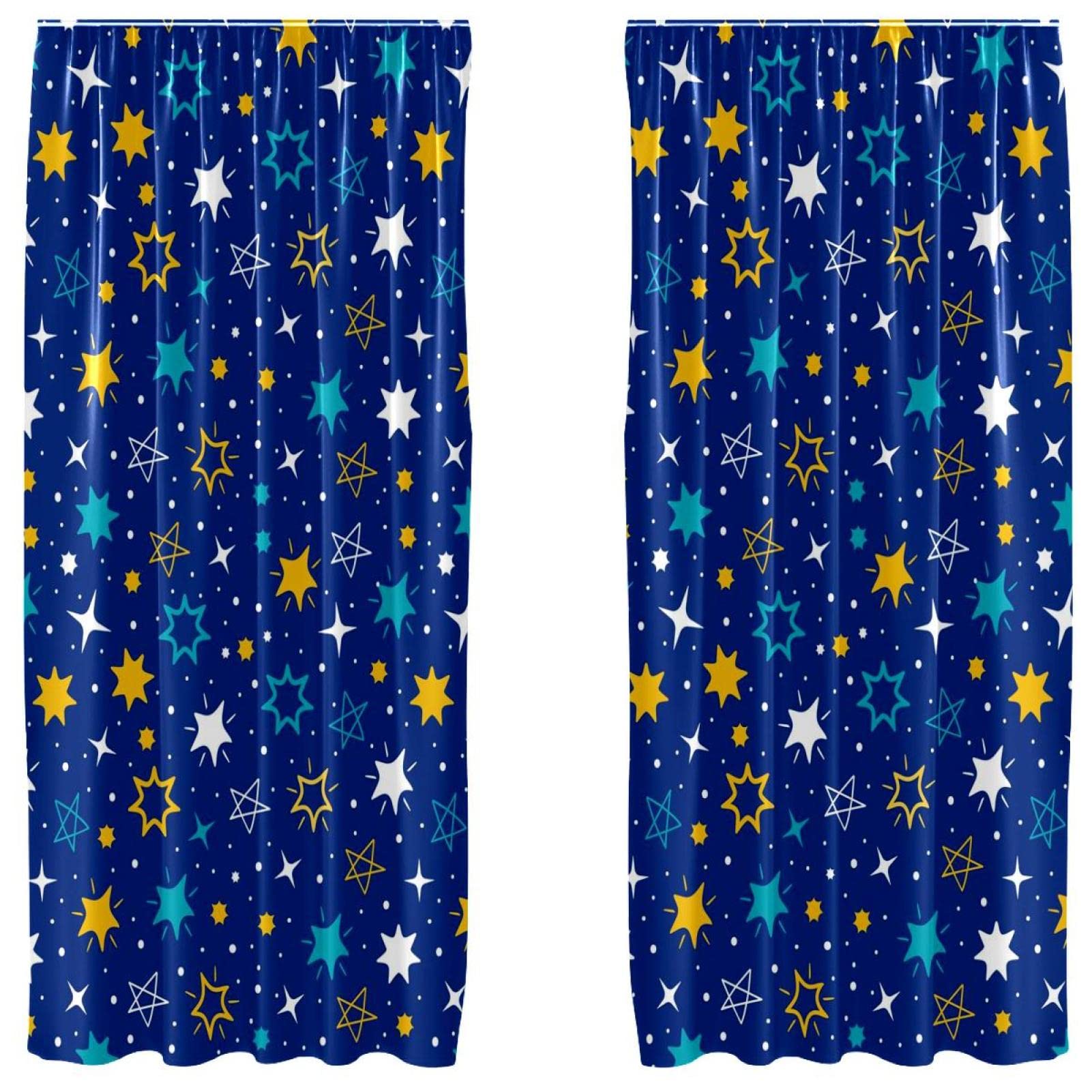 Cortinas de estrellas para evitar reflejos en cuartos infantiles paneles ligeros 55x84