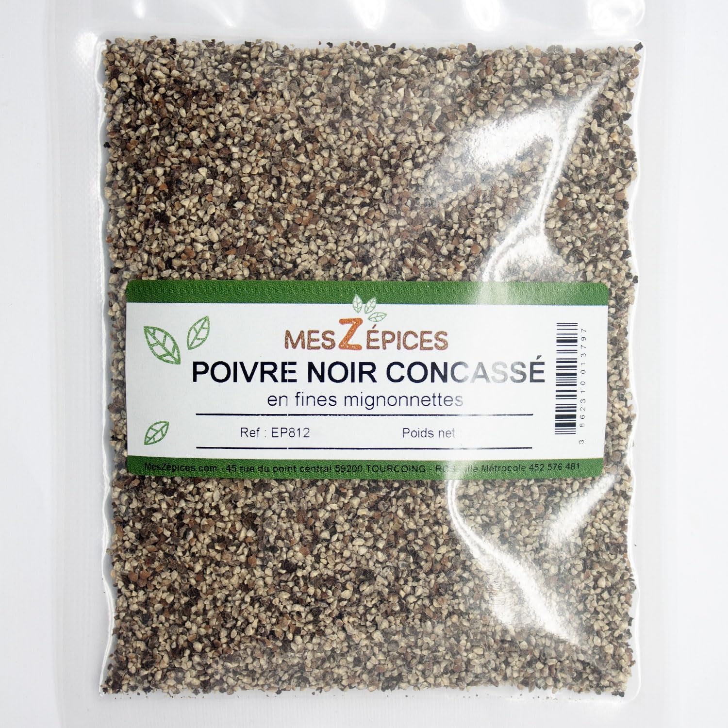 Poivre noir Sélection concassé, fines mignonnettes - Sachet de 5 kg