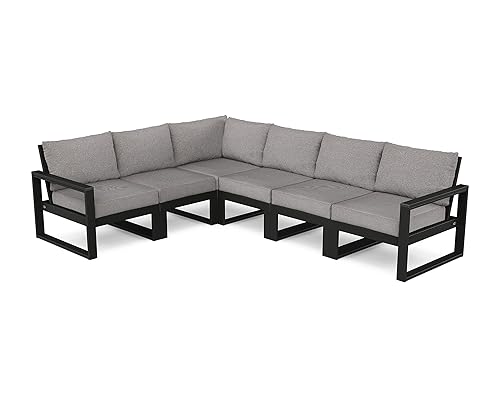 POLYWOOD Edge 6-Piece Outdoor Deep Seating Sectional Set