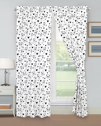 Chezmoi Collection Juego de 4 cortinas para ventana de pelotas deportivas para niñosadolescentes, azul marino, gris, naranja, blanco, estampado,