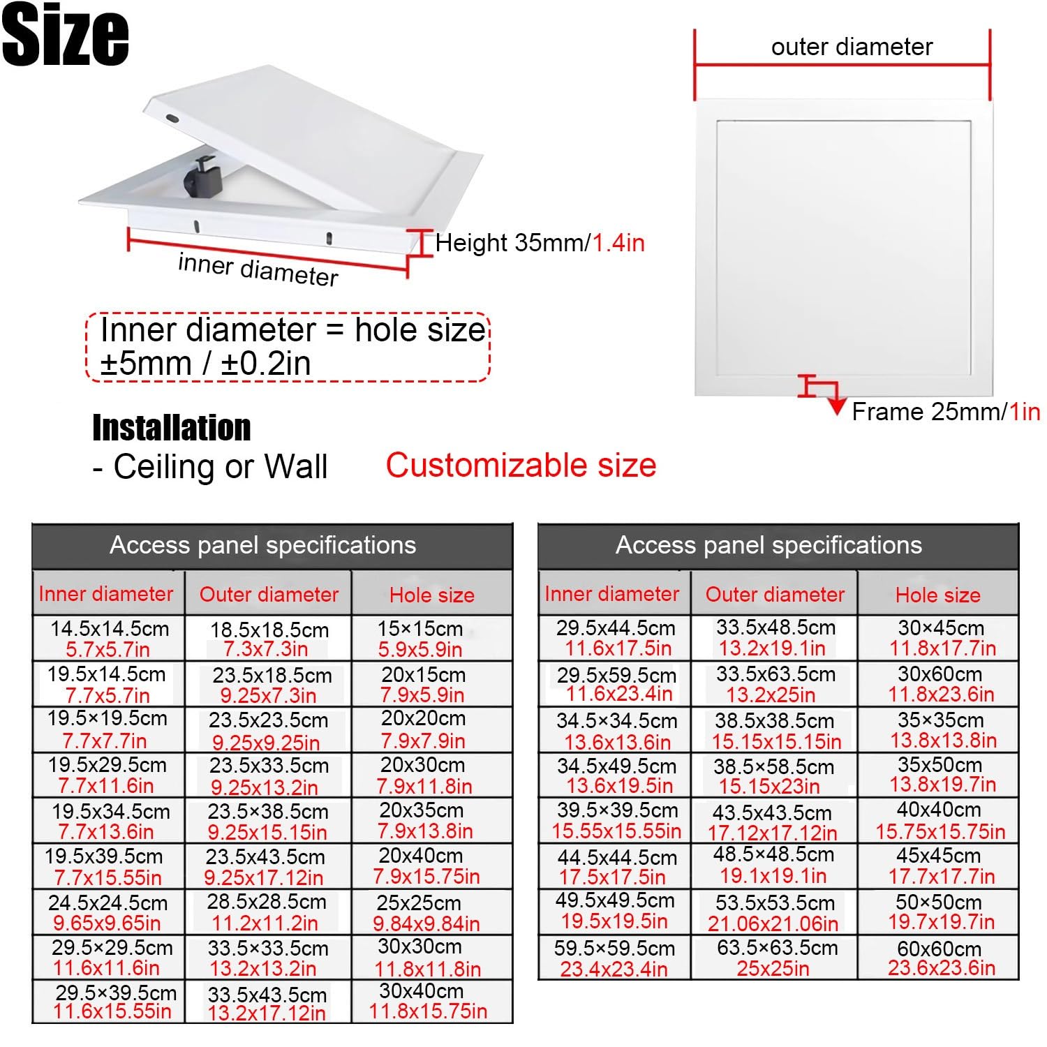 Panel dostępowy ze stopu aluminium