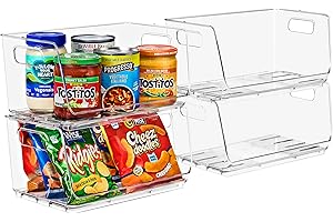 Sorbus Stackable Storage Bins, Clear Acrylic Bins for Organization and Storage