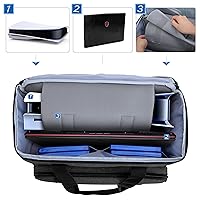 Vista 2 de CURMIO Carrying Case Compatible with PS5, PS4, PS4 Pro, Travel Bag for Game Console, Controller, Disks and Accessories, Black