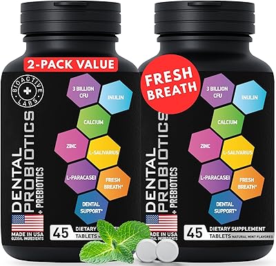 Dental Probiotics for Bad Breath & Oral Health - Best Lactobacillus Salivarius Probiotic Tablets Fight Chronic Bad Breath and Restore Good Bacteria - Oral Probiotics for Teeth and Gums - 90 Tablets