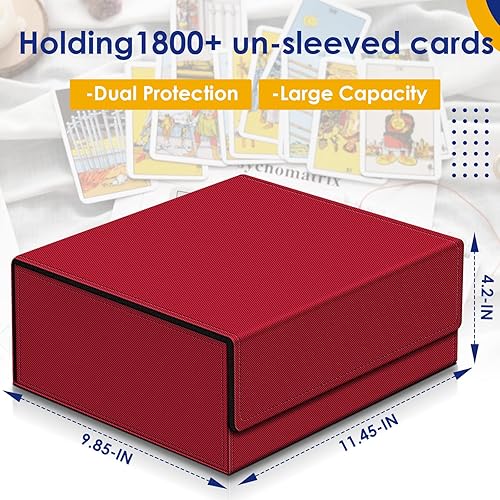 Miniatura 2 de Funda para cartas intercambiables, caja de almacenamiento de tarjetas con capacidad para más de 1800 tarjetas de una sola manga, cierre magnético de