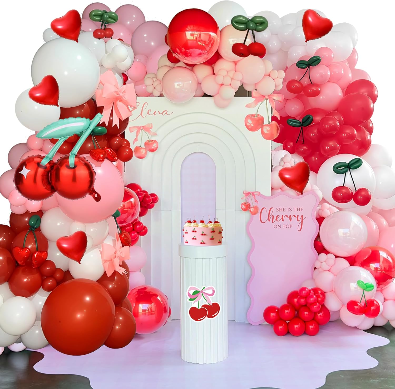 Amazon.com: 157Pcs Cherry Balloons Decorations Cherry Balloon Garland ...