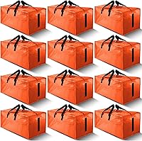 Vista 12 de Paquete de 4 bolsas de mudanza grandes y fuertes con cremalleras y asas de transporte, resistente al agua, bolsa de almacenamiento resistente